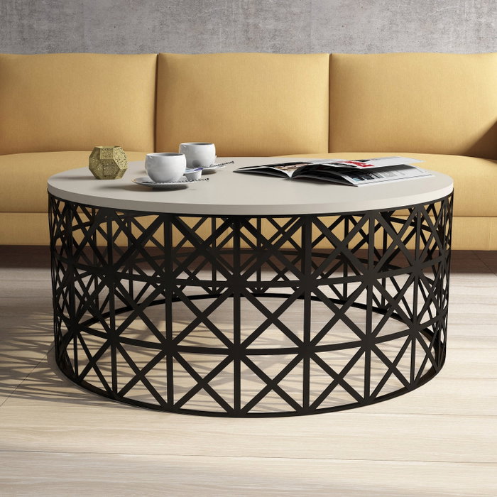 Hanah Home Selin Metal Ferforje - Crema y Negro
